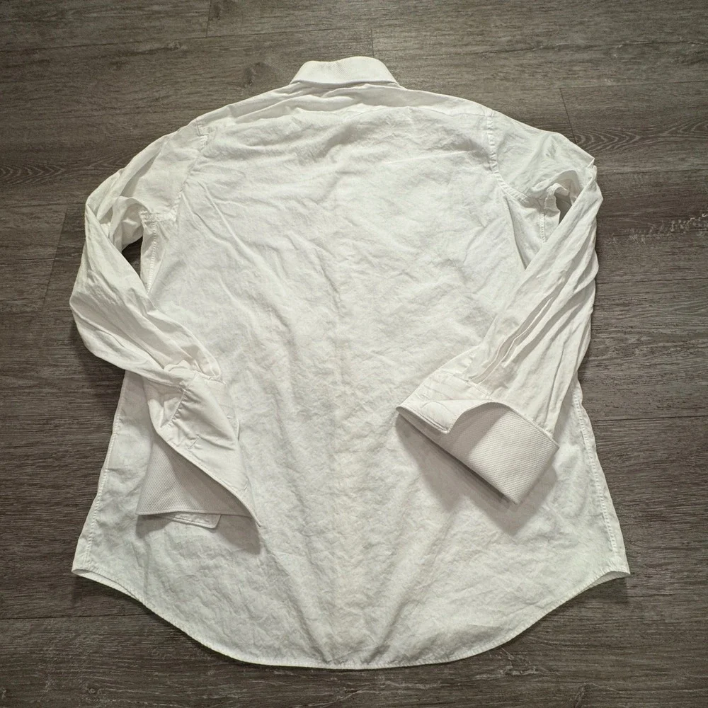 Suitsupply Shirt Men 17 White Egyptian Cotton Tuxedo French Cuff Formal Bib Slim